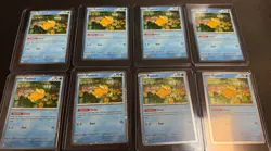 DAMAGED LOT- 8 Pokemon Mega Evolution Psyduck Cosmos Holo Black Star Promo 007? - Image 1