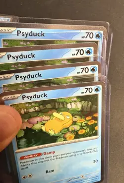 DAMAGED LOT- 8 Pokemon Mega Evolution Psyduck Cosmos Holo Black Star Promo 007? - Image 2