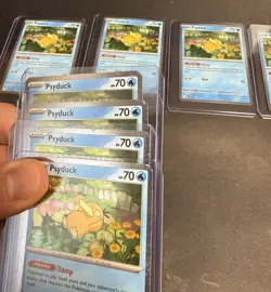 DAMAGED LOT- 8 Pokemon Mega Evolution Psyduck Cosmos Holo Black Star Promo 007? - Image 3