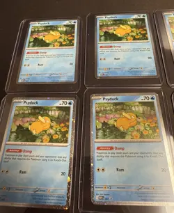 DAMAGED LOT- 8 Pokemon Mega Evolution Psyduck Cosmos Holo Black Star Promo 007? - Image 4