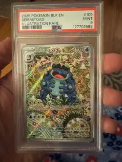Pokemon TCG Seismitoad Illustration Rare Black Bolt PSA 9 - Image 1