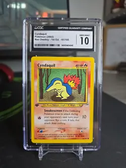 Pokemon 2002 1st Edition Neo Destiny Cyndaquil 61/105 CGC GEM MINT 10 - Image 1