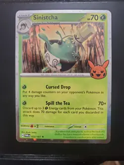 DOUBLE SWIRL Pokemon TCG - Sinistcha - Trick or Trade 2024 TWM 022 FREE SHIPPING - Image 3