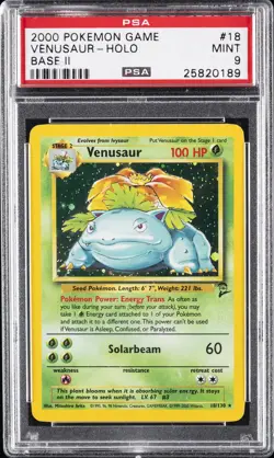 2000 POKEMON BASE SET 2 #18 VENUSAUR-HOLO PSA 9 - Image 1