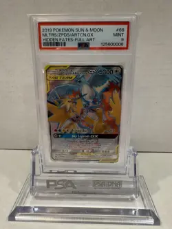 2019 Pokemon Moltres Zapdos Articuno GX 66/68 Hidden Fates Holo PSA 9 - Image 1
