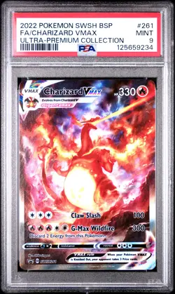 2022 POKEMON SWSH BLACK STAR PROMO #261 FULL ART/CHARIZARD VMAX PSA 9 - Image 1