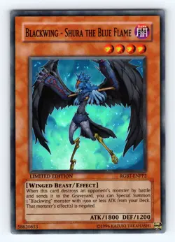 Yugioh Blackwing - Shura the Blue Flame RGBT-ENPP2 Limited Super Rare - VLP-NM?? - Image 1