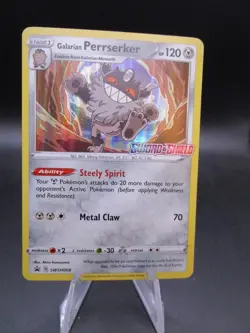 TCG Pokemon Galarian Perrserker Promo Sword & Shield Card SWSH008 - Image 1