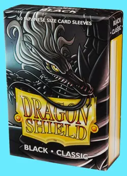 60 DRAGON SHIELD BLACK CLASSIC JAPANESE Card Sleeves Mini Deck Protector 10602 - Image 1