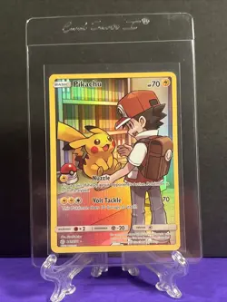 Pokemon TCG Ash Pikachu Holo Card Cosmic Eclipse 241/236 Secret Rare Near Mint - Image 1