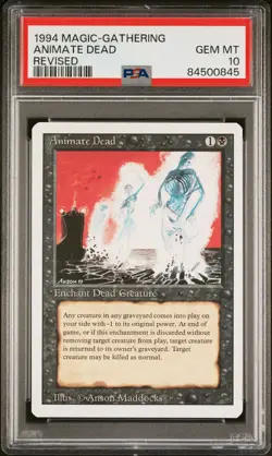 1994 Magic The Gathering Revised Animate Dead PSA 10 - Image 1