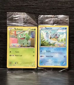 Pokemon TCG Bulbasaur 1/108 & Squirtle 14/101 Build-A-Bear Stamped Sealed Promo - Image 1