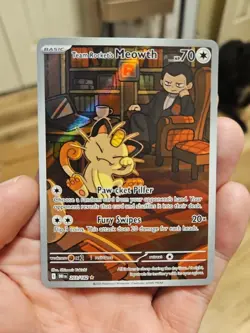 Pokemon Team Rocket's Meowth Illustration Rare 203/182 DRI Destined Rivals NM - Image 1