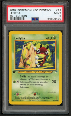 PSA 9 Mint Pokemon 1st Edition Neo Destiny Ledyba #71/105 - Image 1
