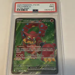 2025 POKEMON JTG EN-JOURNEY TOGETHER ULTRA RARE #171 VOLCANION EX PSA 9 - Image 1