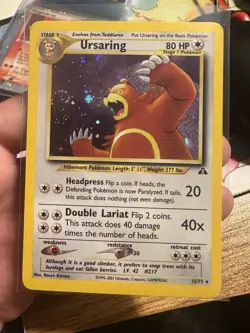 Pokemon Ursaring 15/75 WotC Neo Discovery Unlmited Holo Rare SWIRL - Image 1