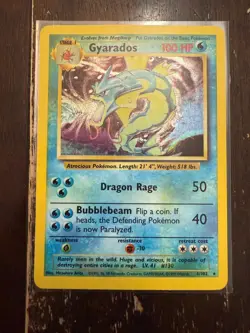 1999 Gyarados Holo Base Set 6/102 Lightly Played Pokemon TCG WOTC - Image 1