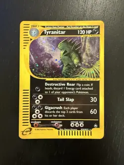 Pokemon TCG Tyranitar Aquapolis Holo Card H28/32 E Reader Excellent Condition - Image 1