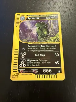 Pokemon TCG Tyranitar Aquapolis Holo Card H28/32 E Reader Excellent Condition - Image 2