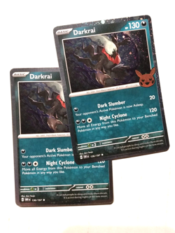 2 Pokemon Card Halloween Trick Or Trade 2024 Darkrai 136/197 Cosmos Holo Rare NM - Image 1