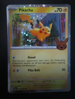 PIKACHU HOLO POKEMON CARD 018/091 TRICK OR TRADE W/ SWIRL NEVER PLAYED NM- - Image 2