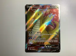 Pokemon TCG Dragonite v Evolving Skies Holo Ultra Rare Full Art Card 191/203 - Image 1