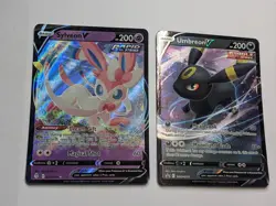 2x LOT - Sylveon 074/203 Evolving Skies + Umbreon V SWSH203 Promo Card Holo - NM - Image 1