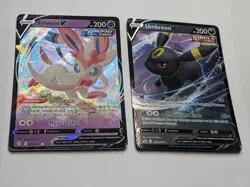 2x LOT - Sylveon 074/203 Evolving Skies + Umbreon V SWSH203 Promo Card Holo - NM - Image 2