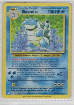 Blastoise 003/034 Trading Card Game Classic Holo - ACTUAL CARD - US SELLER - Image 1