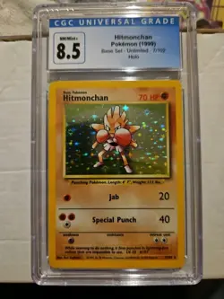 CGC 8.5 Hitmonchan 1999 Base Set 7/102 Holo Pokemon Card - Image 1