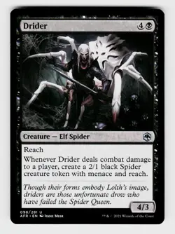 MTG, Adventures in the Forgotten Realms, Drider, Normal, No.98, U Creature - Elf - Image 1