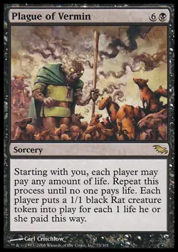 MTG Magic the Gathering Plague of Vermin (73/315) Shadowmoor LP - Image 1