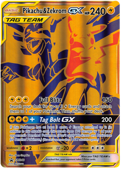 Pokemon Pikachu and Zekrom GX Tag Team Jumbo Promo Card SM248 OVERSIZED - Image 1