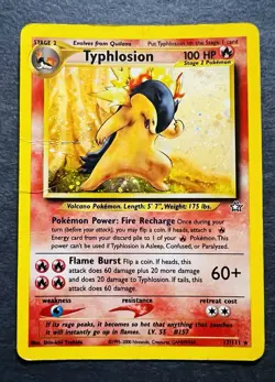 Pokemon Neo Genesis 2000 Typhlosion Holo Rare Card TCG 17/111 - Image 1