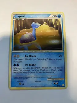 2010 Pokemon, Heartgold & Soulsilver, #24/123 Lapras, Rare - Image 1