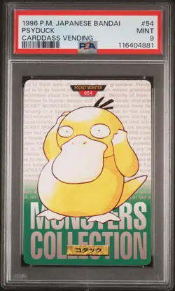1996 POKEMON JPN BANDAI CARDDASS VENDING #54 PSYDUCK PSA 9 - Image 1