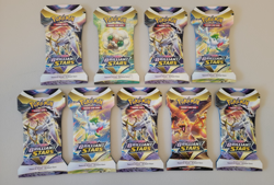 Lot of 9 Pokemon Brilliant Stars Sealed Sleeved Booster Packs - Random Pack Arts - Image 1
