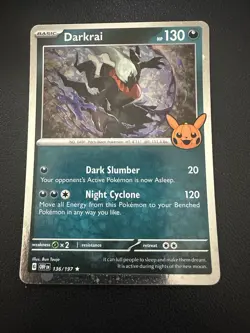 Pokemon TCG Halloween Trick Or Trade 2024 Darkrai #136/197 Cosmos Rare Holo - Image 1