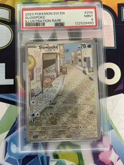 Slowpoke 204/198 PSA 9 2023 Pokemon Scarlet Violet Base Set en Illustration Rare - Image 1