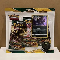 Pokemon Sword & Shield Evolving Skies 3 Pack Blister Factory Sealed Umbreon Holo - Image 1