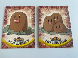 Lot of 2 Vintage Topps Pokemon Cards Diglett Dugtrio Evolution Set Gen 1 - Image 1