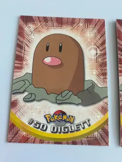 Lot of 2 Vintage Topps Pokemon Cards Diglett Dugtrio Evolution Set Gen 1 - Image 2
