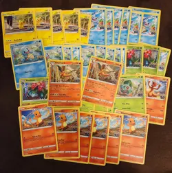 Pokemon Cards Lot of 39 Pokemon Go Kanto Starters plus Evolutions and Pikachu - Image 1