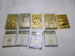 Set of 5 23k Gold Plated 1999 Pokemon Card Charizard Pikachu Mewtwo - Image 1