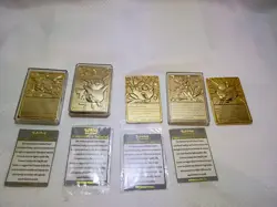 Set of 5 23k Gold Plated 1999 Pokemon Card Charizard Pikachu Mewtwo - Image 2