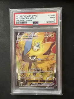 Pokemon TCG Zeraora VMAX Holo Ultra Rare Gg42 Crown Zenith Card PSA 9 - Image 1