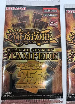 Yu-Gi-Oh! 25th Anniversary Quarter Century Stampede 18 Sealed packs 90 Cards NEW - Image 2