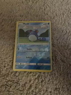 REVERSE HOLO Marill 34/147 NM/M Asako Ito Crocheted Burning Shadows Pokemon Card - Image 1