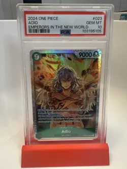One Piece CCG Adio Foil Card OP09-023 Emperors in the New World PSA 10 - Image 1