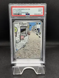Pokemon TCG Slowpoke Scarlet & Violet Holo Illustration Card 204/198 PSA 9 - Image 1